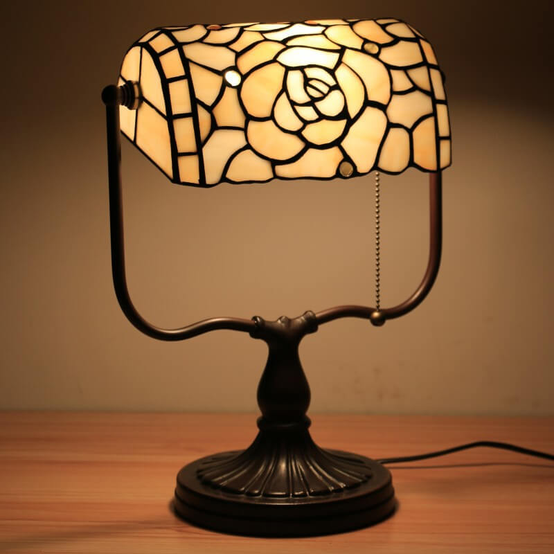 Floral Butterfly Stained Glass Table Lamp