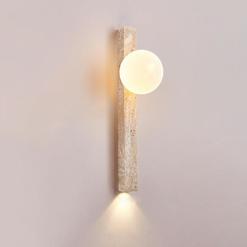 Long Strip Yellow Travertine 2-Light Wall Lamp