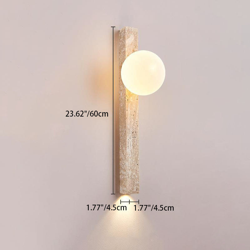 Long Strip Yellow Travertine 2-Light Wall Lamp