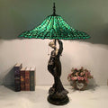 Umbrella Goddess Copper Stained 3-Light Table Lamp