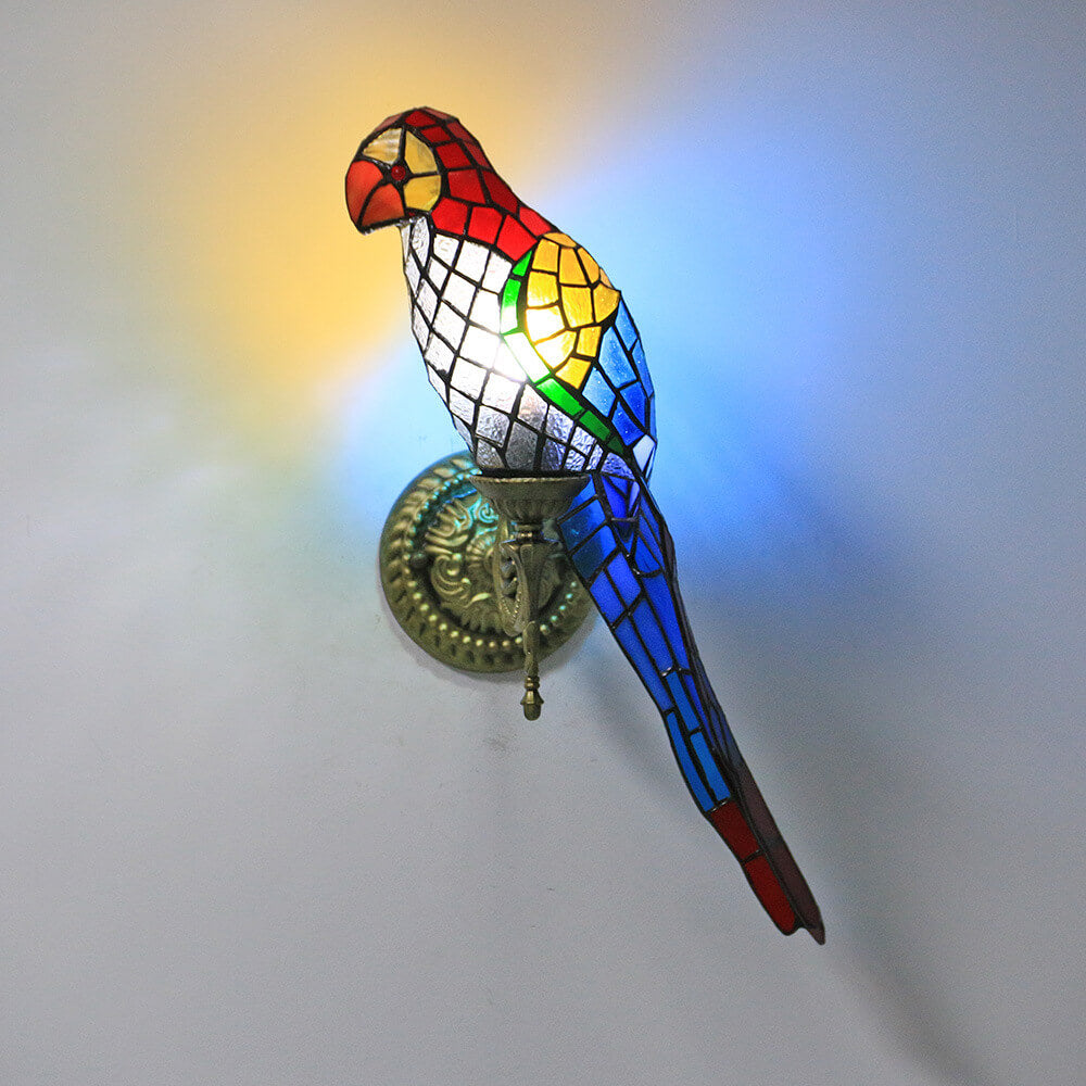 Parrot Stained Glass Wall Lamp