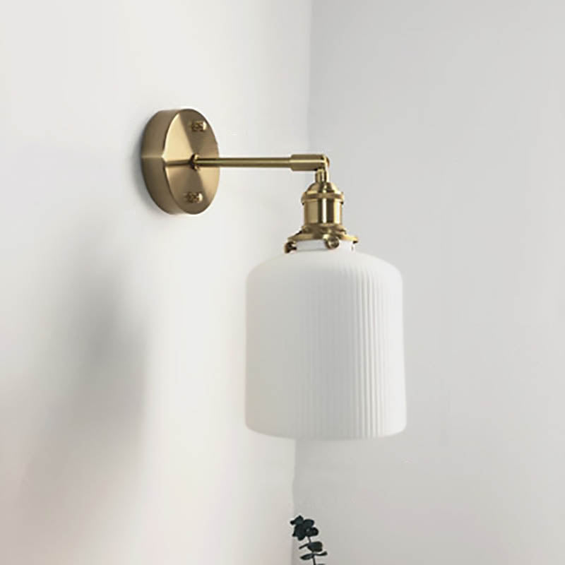 Cylinder Oval Brass Lucite Wall Lamp