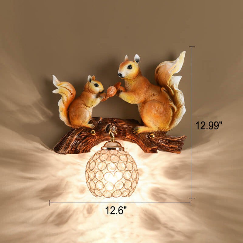 Squirrel Nut Resin Wall Lamp