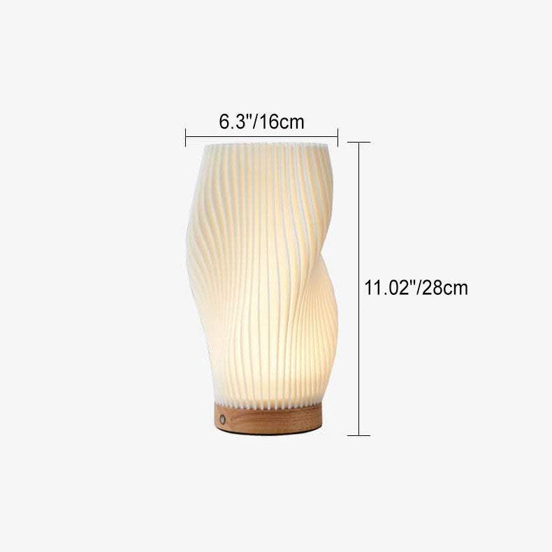 Geometry 3D Printed Wood Table Lamp