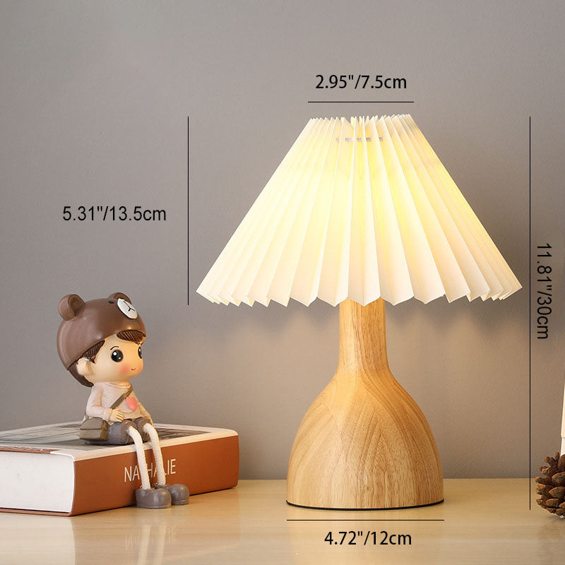 Solid Wood PVC Lampshade Table Lamp