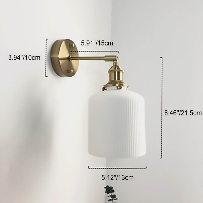 Cylinder Oval Brass Lucite Wall Lamp