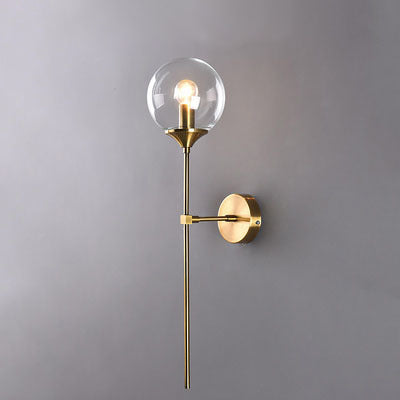 Round Iron Glass Living Wall Lamp