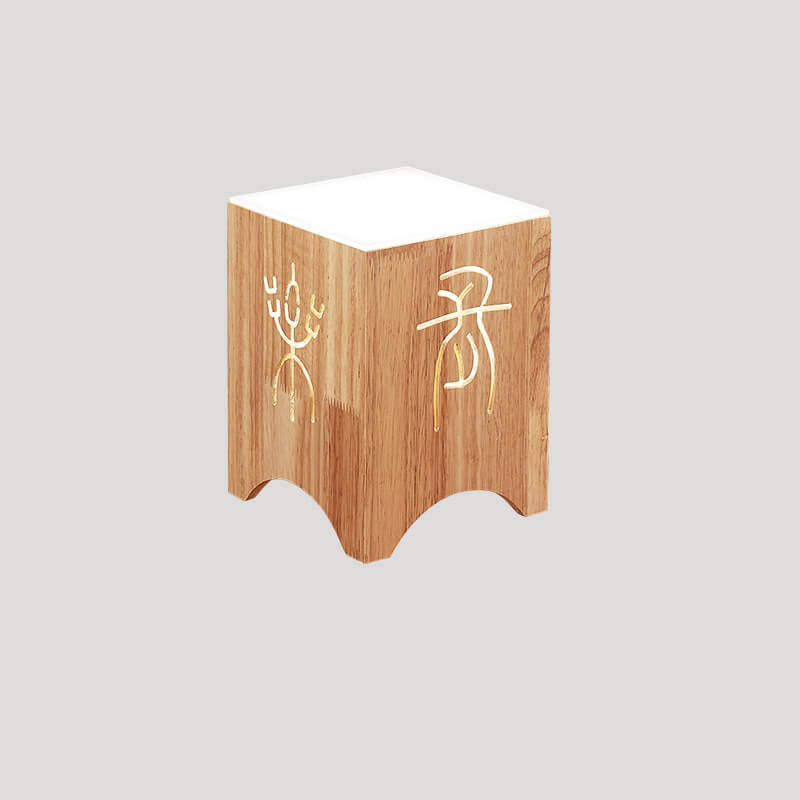 Harajuku Solid Wood Hollow Table Lamp