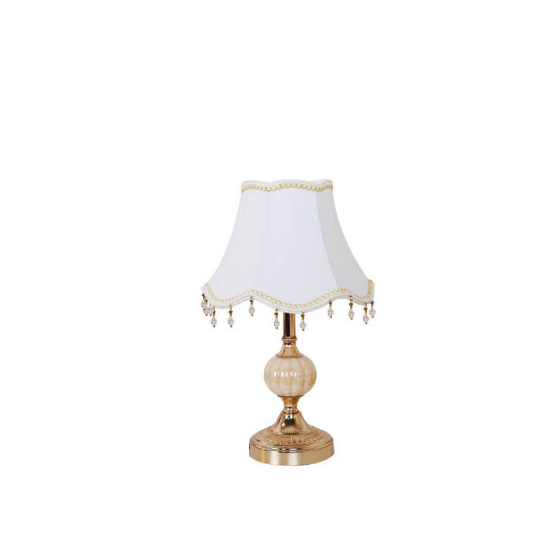 Fabric Floral Glass Plating Table Lamp