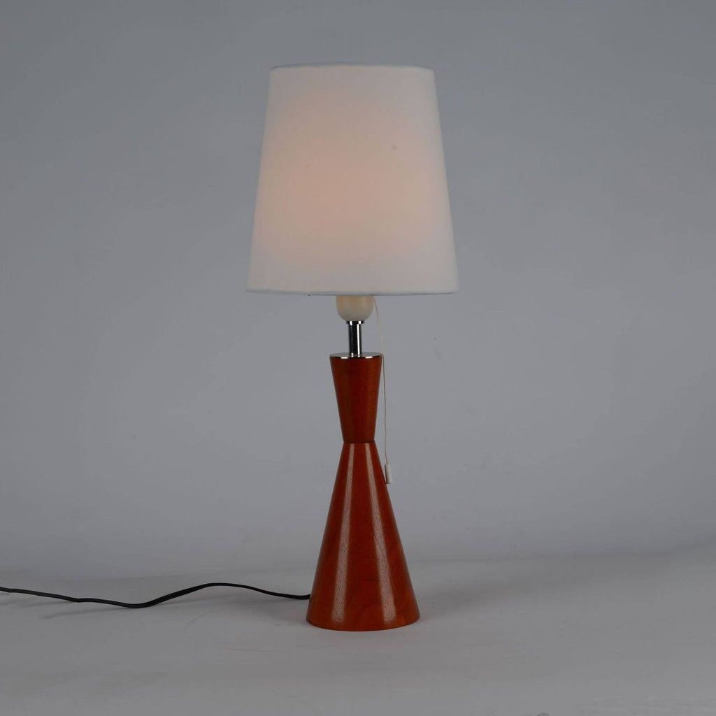 Oak Body Cotton PC Table Lamp