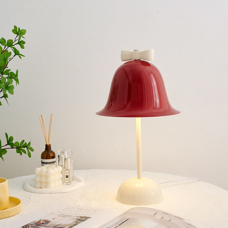 Cream Tone Bow Bell Table Lamp