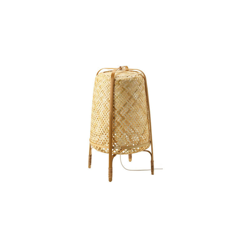 Cylindrical Hand-Woven Bamboo Bedroom Floor Lamp