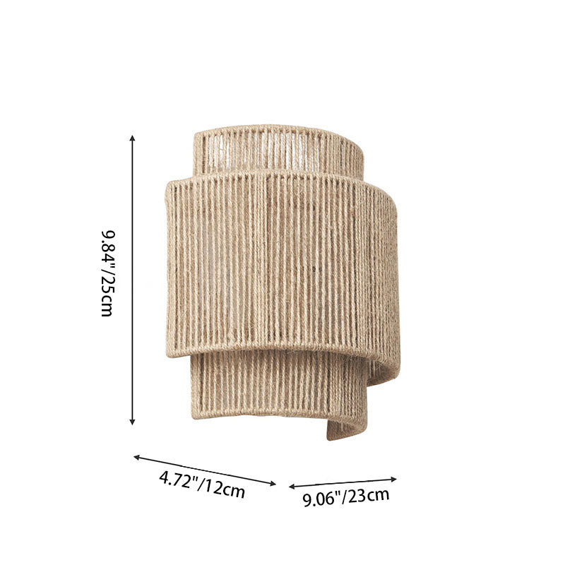 Rope Woven Curved Living Wall Lamp