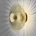 Striped Glass Round Disc Wall Lamp