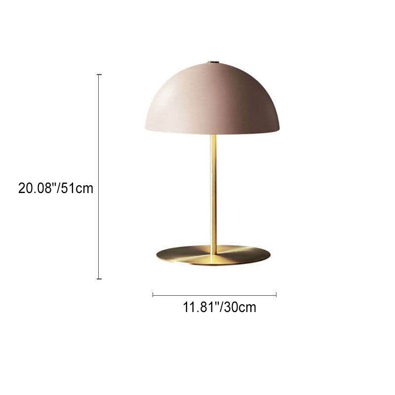 Pink Dome Copper Bedroom Table Lamp