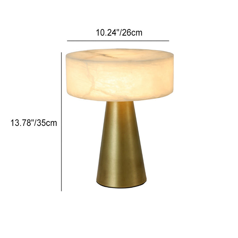 Round Square Tapered Metal Table Lamp