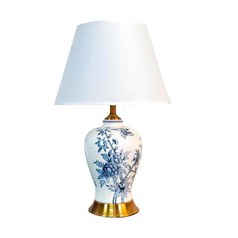 Fabric Ceramics Vase Bedroom Table Lamp