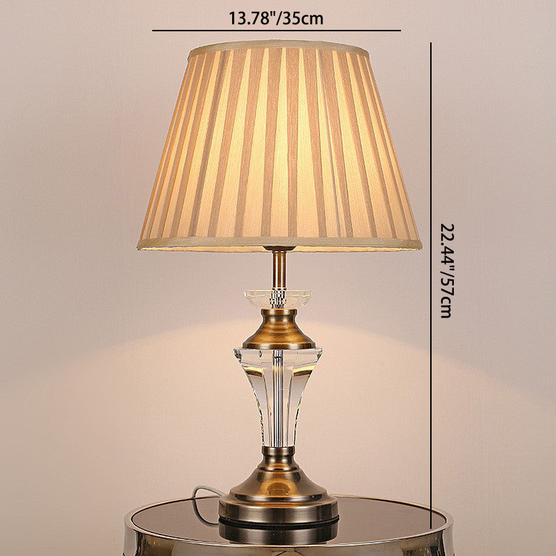 Cylinder Hardware Crystal Fabric Table Lamp