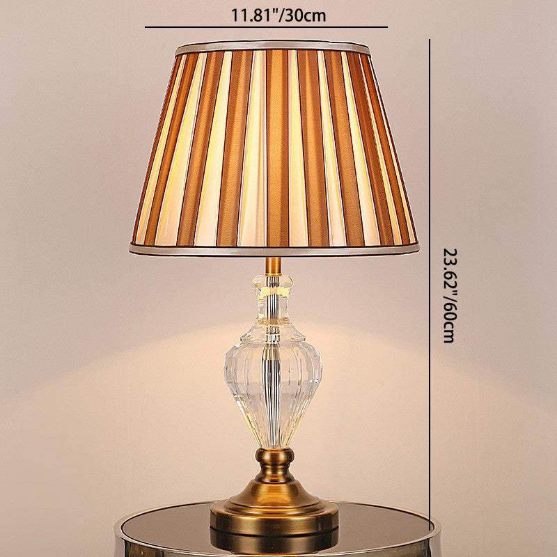 Cylinder Hardware Crystal Fabric Table Lamp