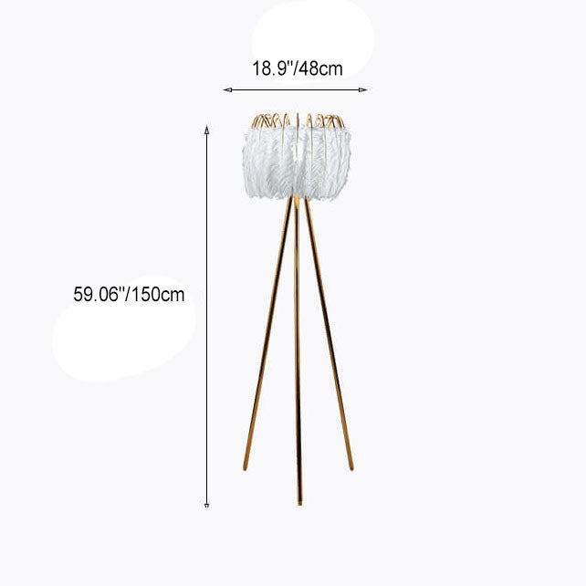 Feather Crown Tripod Floor Lamp