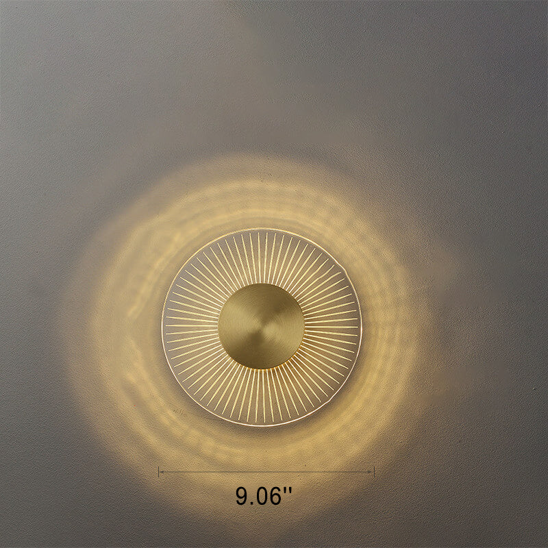 Full Copper Round Line Wall Lamp