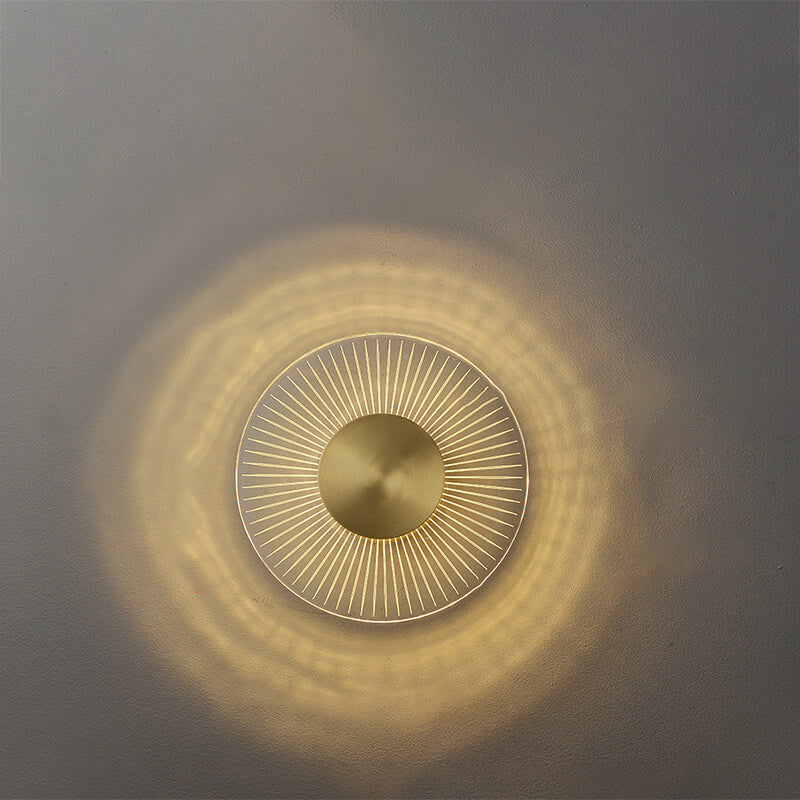 Full Copper Round Line Wall Lamp