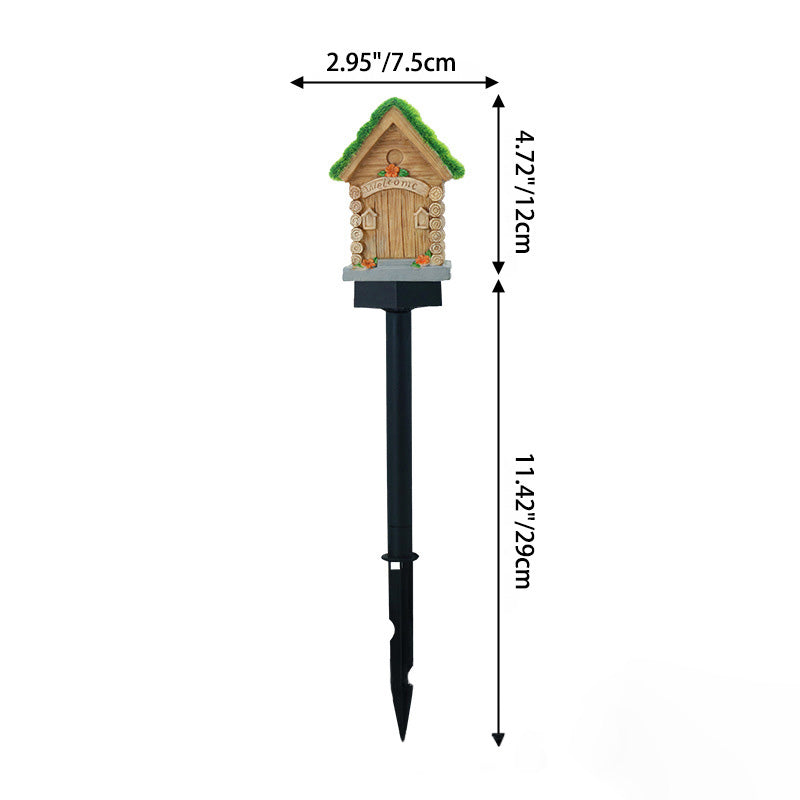 Resin Wooden House Lawn Outdoor Light