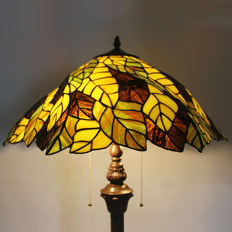 Stained Glass Alloy Bedroom 2-Light Floor Lamp