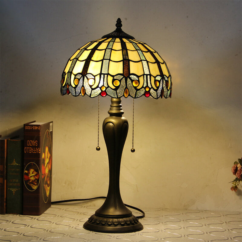 Baroque Stained Glass Dome Table Lamp