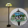 Resin Glass Semicircular Dome 2-Light Floor Lamp