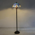 Mediterranean Dragonfly Stained Glass 2-Light Floor Lamp