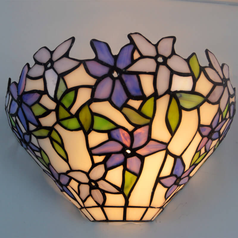 Flower Stained Glass Bowl Wall Lamp