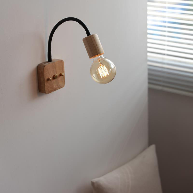 Ash Wood Hose Wall Lamp