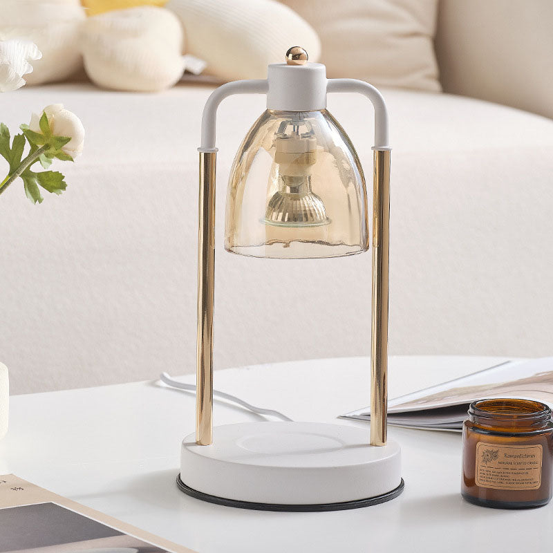 Iron Glass Conic Rectangular Table Lamp