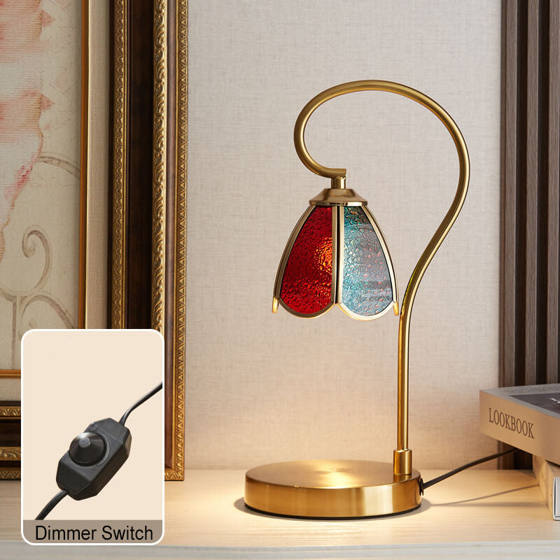 Stained Glass Flower Lampshade Table Lamp