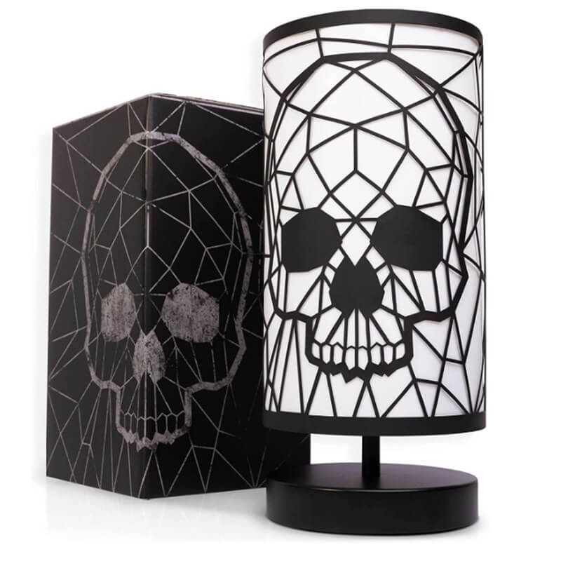 Gothic Skeleton Metal Cylinder Table Lamp
