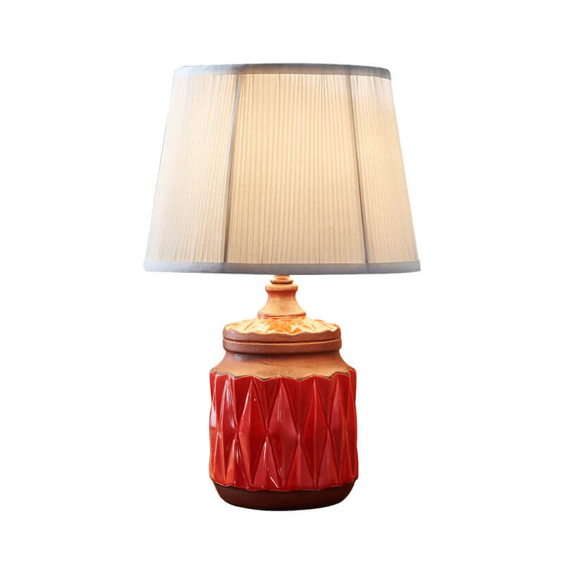 Ceramic Cylindrical Table Lamp