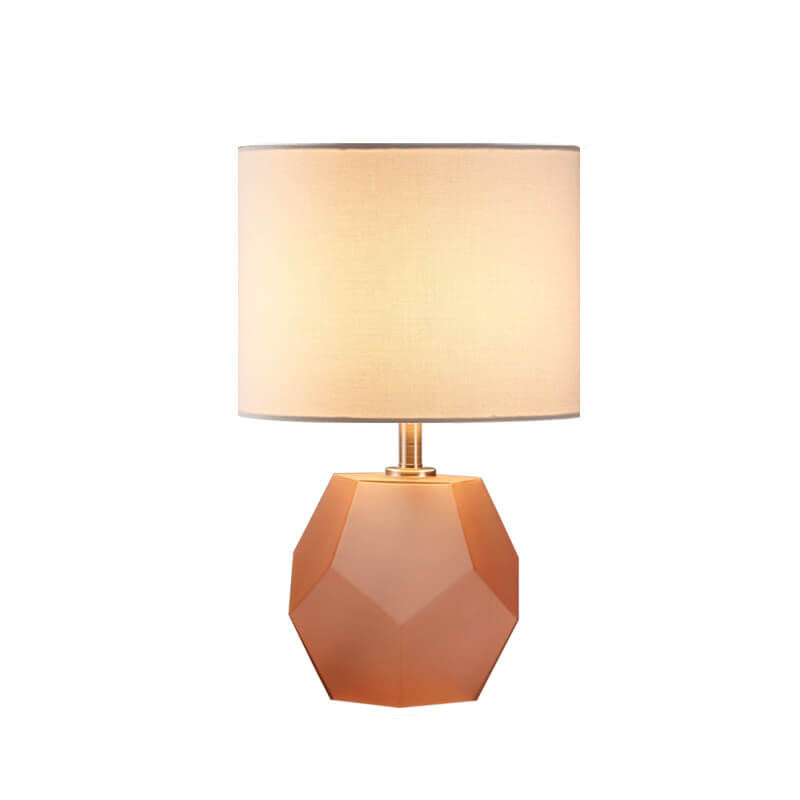 Drum Fabric Rhombus Ball Table Lamp