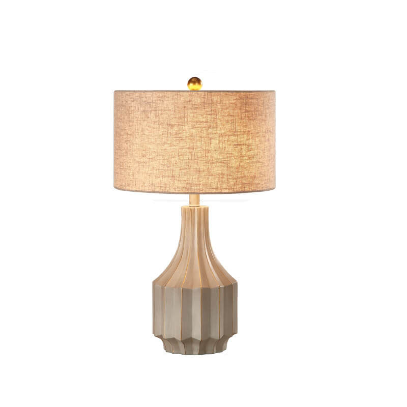 Solid Color Resin Fabric Table Lamp