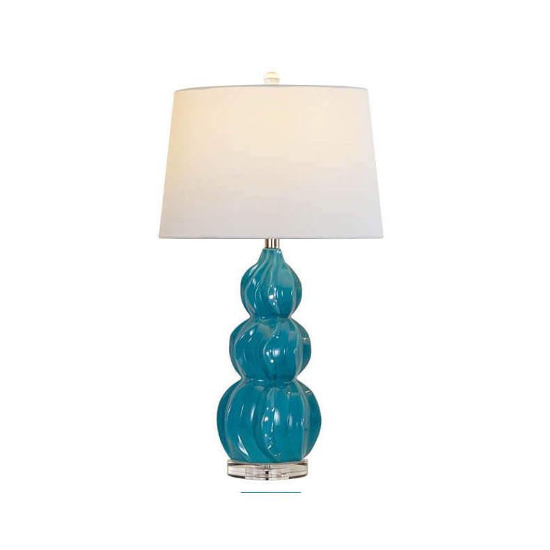Striped Gourd Ceramic Fabric Table Lamp