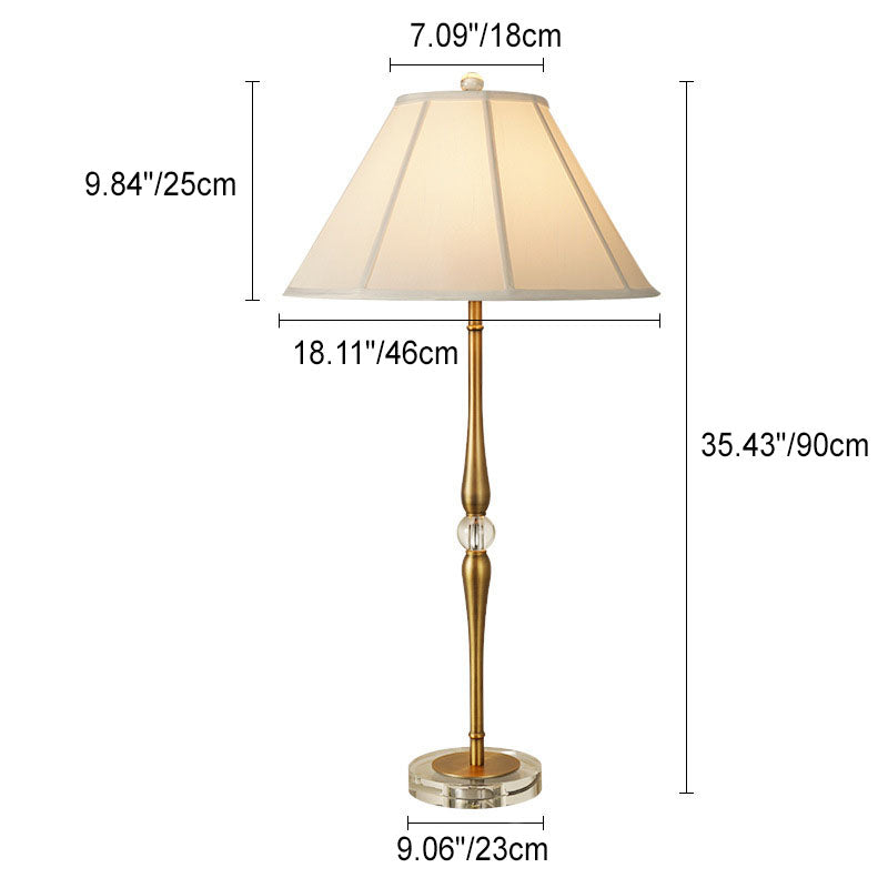 Fabric Pleated Cone Long Table Lamp