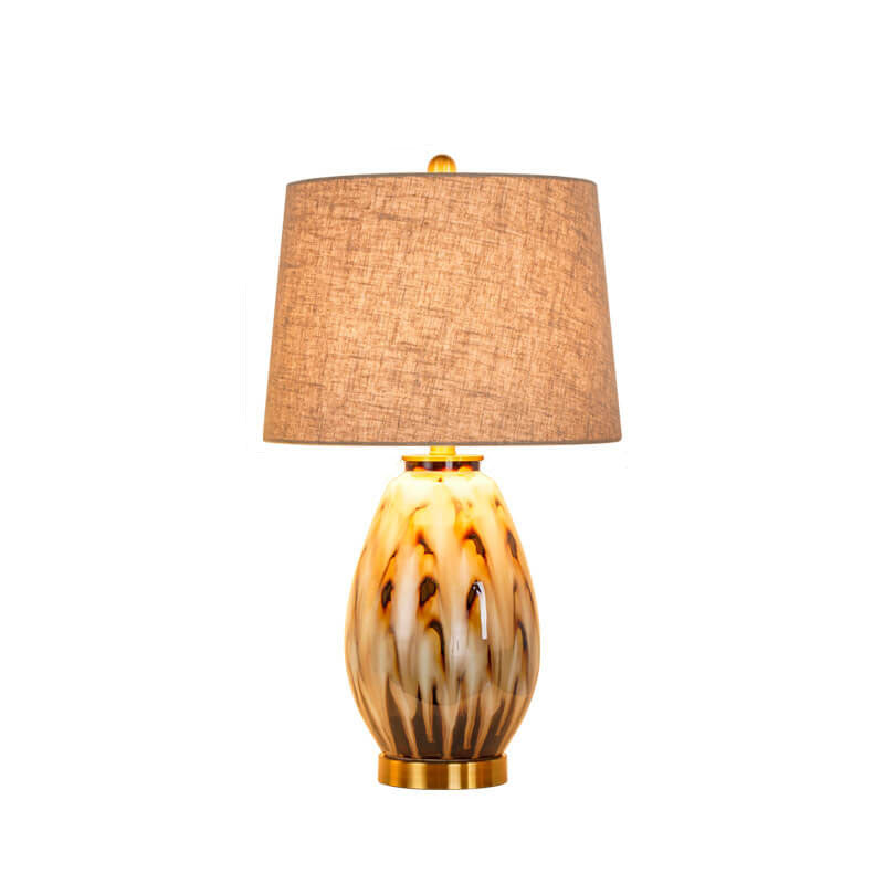 Fabric Water Pattern Ceramic Table Lamp