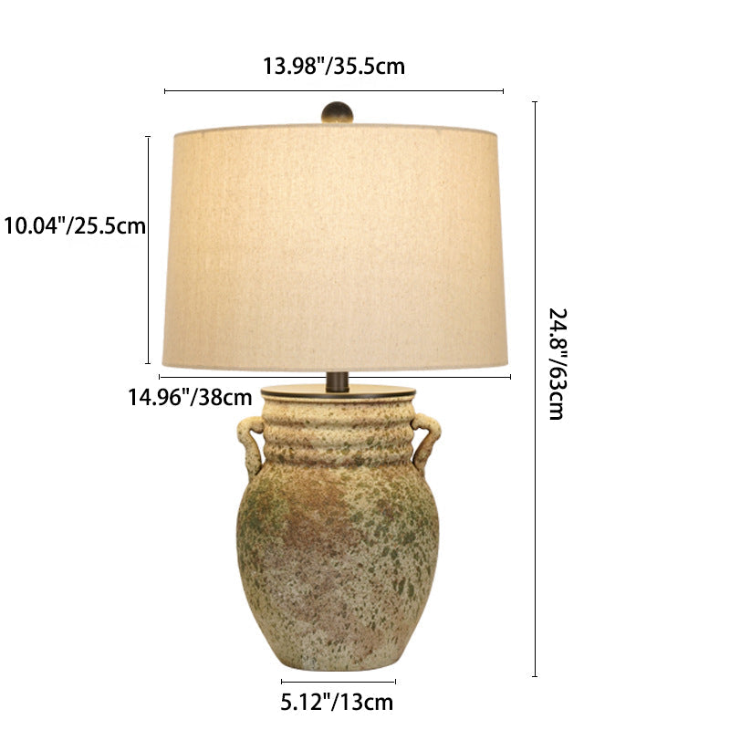 Round Vase Jar Ceramic Table Lamp