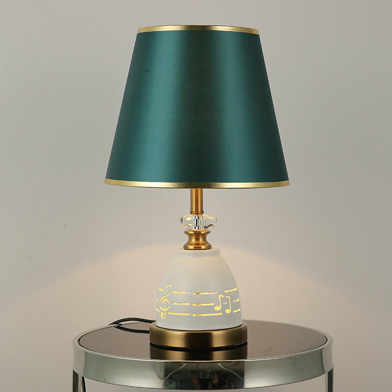 Solid Color Hardware Fabric Table Lamp