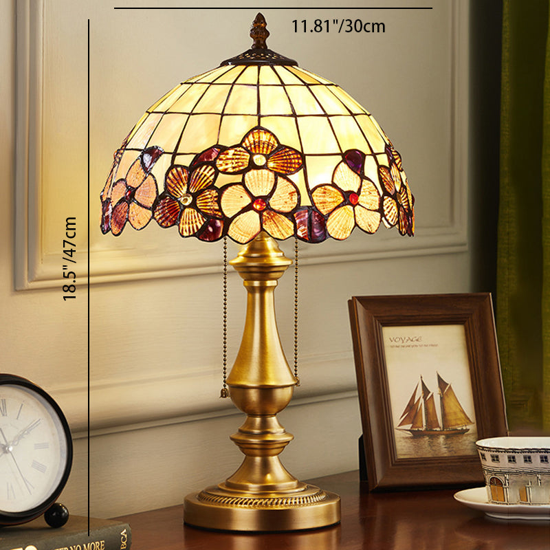Shell Stained Glass Full Table Lamp
