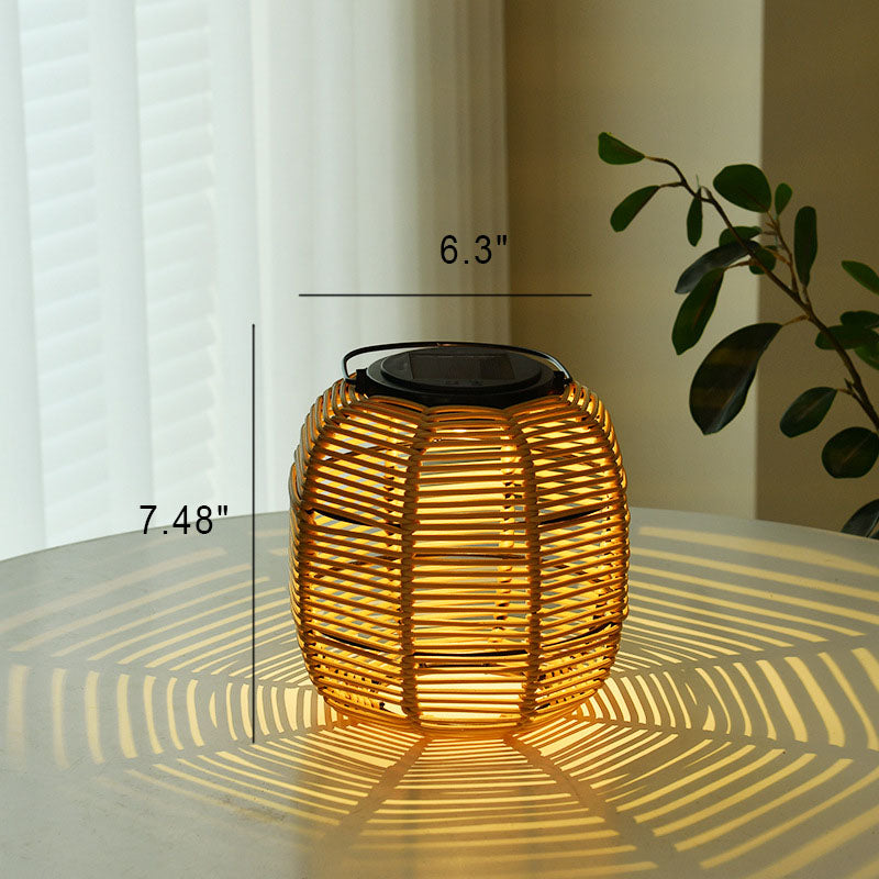 Rattan Weaving Cylinder Garden Outdoor Light