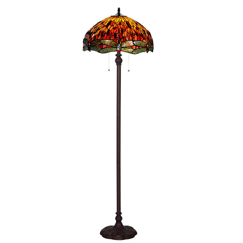 Dragonfly Stained Glass Home 2-Light Floor Lamp