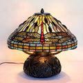 Dragonfly Stained Glass Copper 2-Light Table Lamp