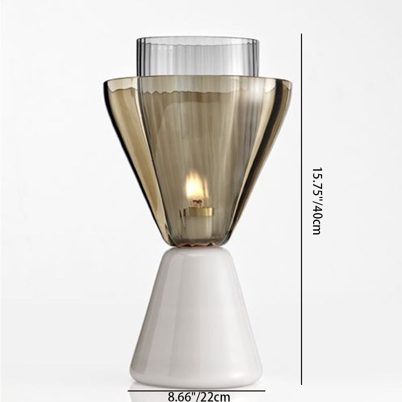 Cone Funnel Marble Glass Table Lamp