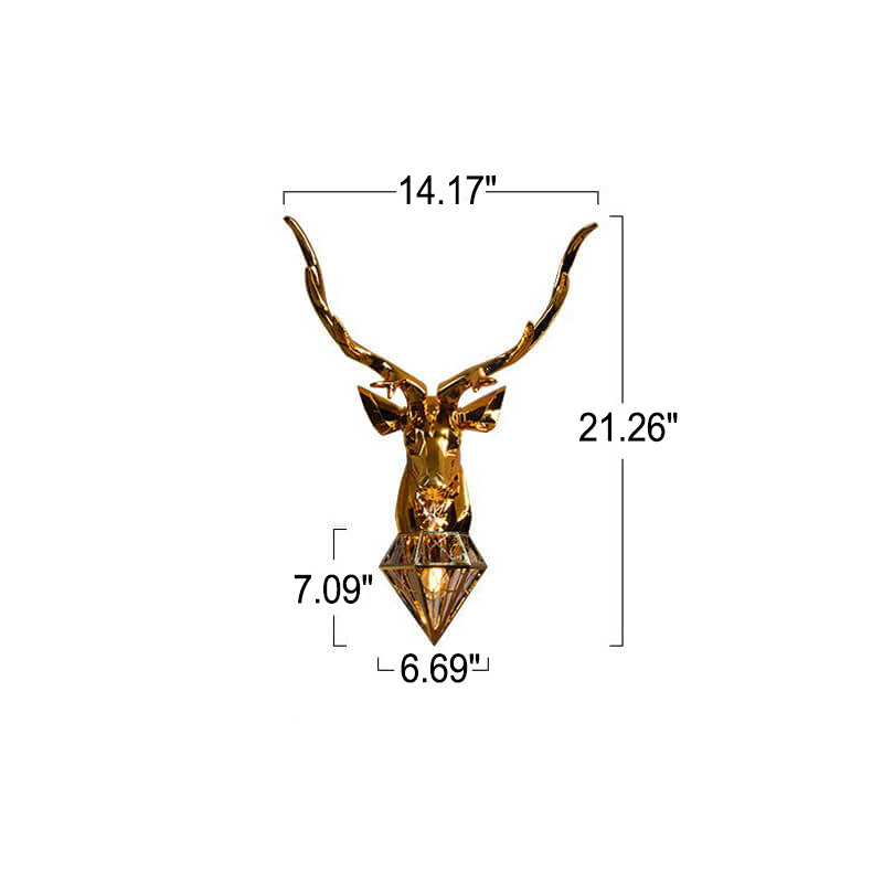 Plating Geometric Deer Head Wall Lamp